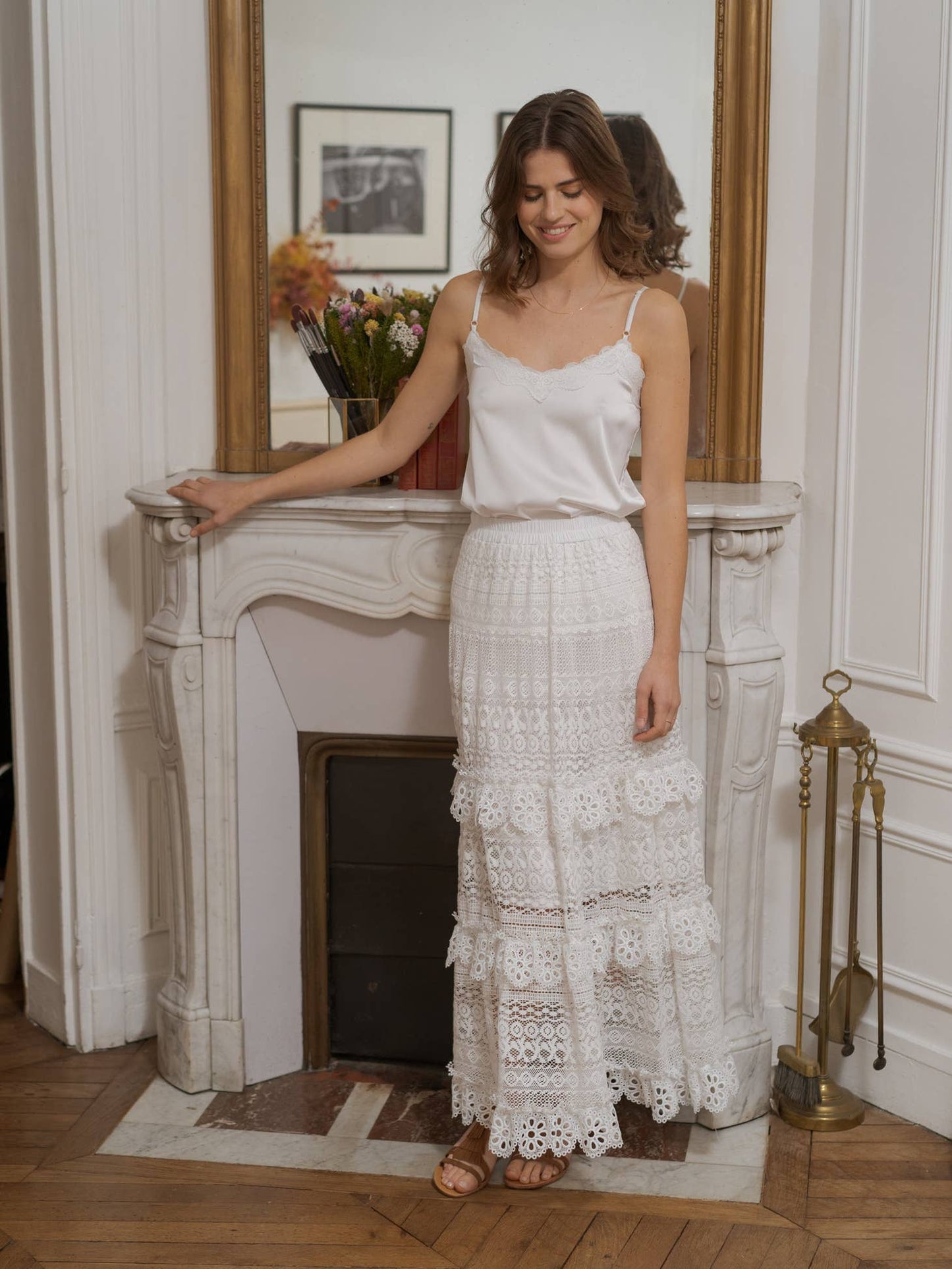 Chokolate Paris White Lace Maxi Skirt