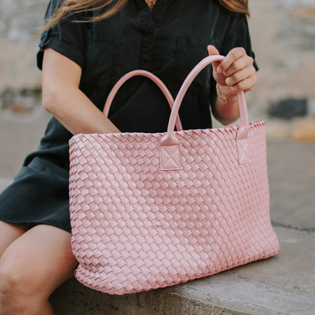 Pretty Simple Drew Faux Leather Woven Tote (3 Colors)