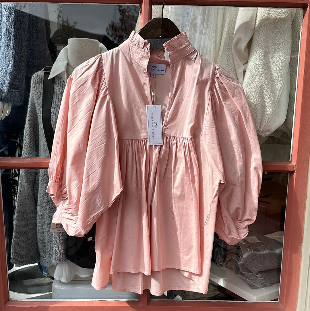 Never A Wallflower High Neck Top in Blush