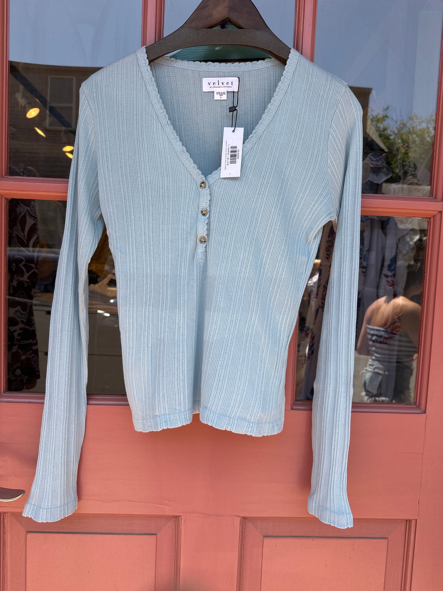 Velvet by Graham & Spencer Winona Long Sleeve Button Knit Top (2 Colors)