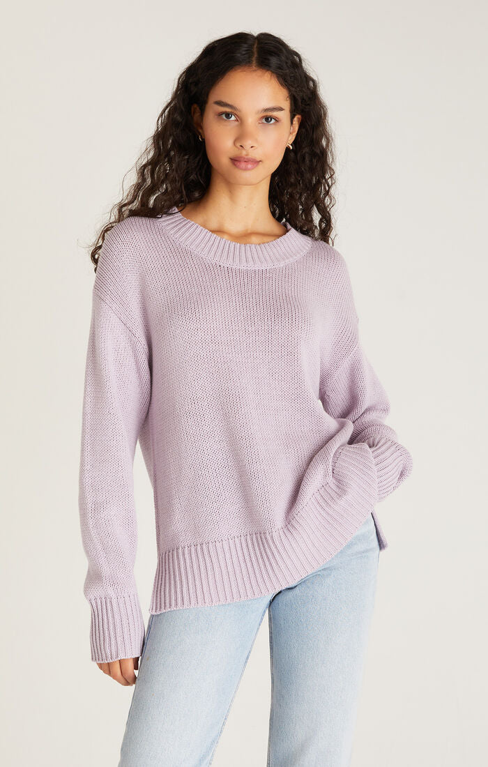 Z supply Sona Crew Neck Sweater in Violet Stone