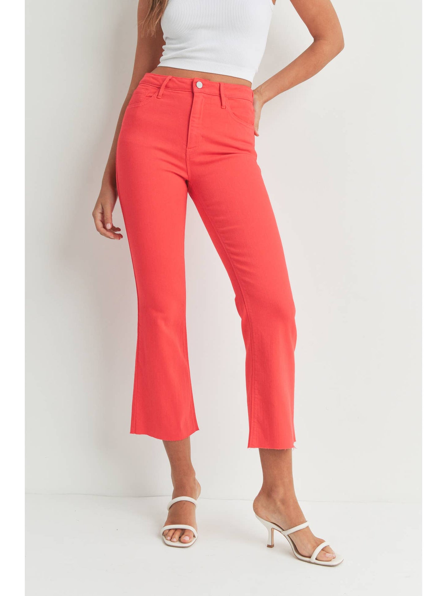 Just Black Denim HR Tonal Crop Flare