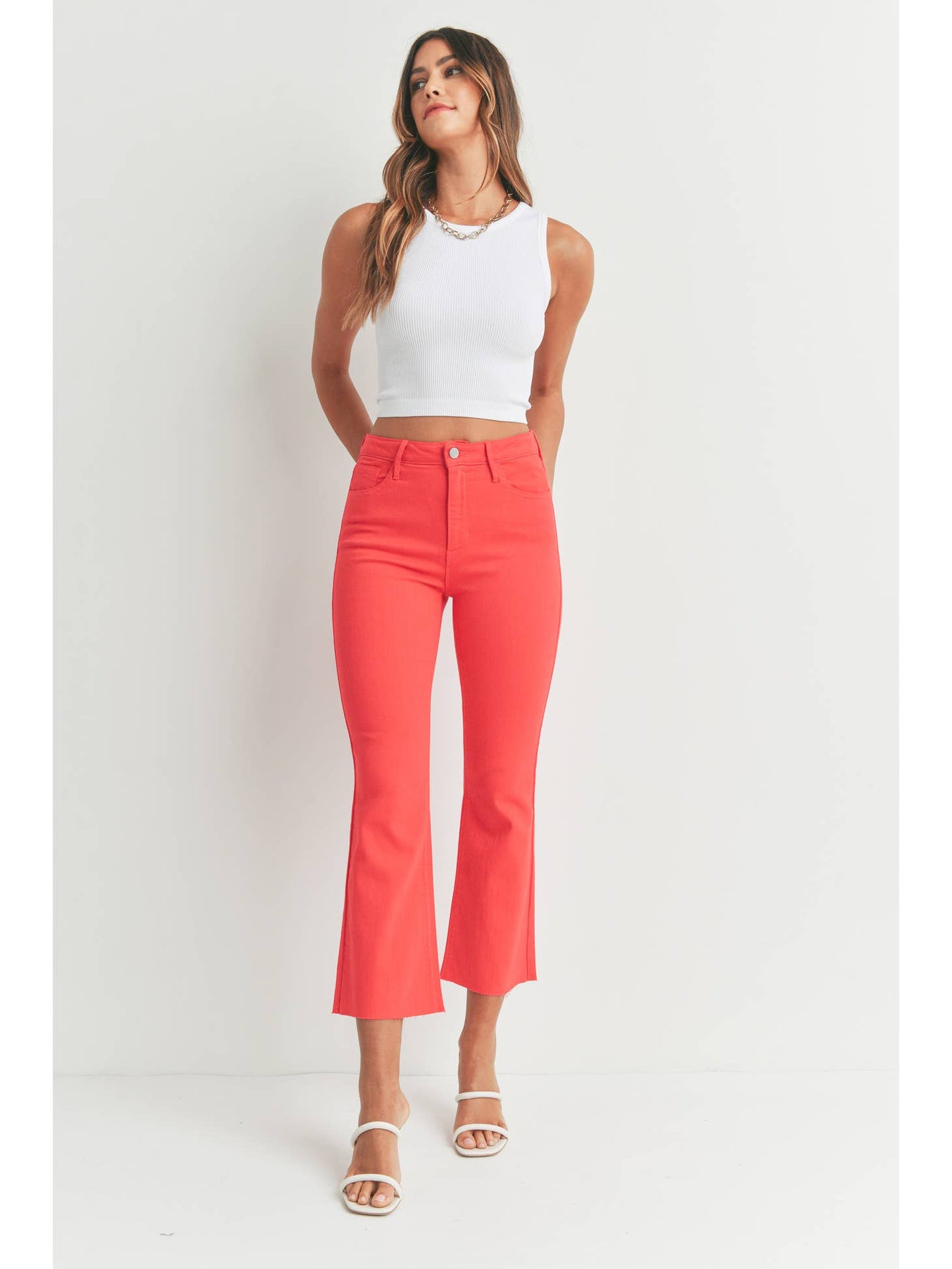 Just Black Denim HR Tonal Crop Flare