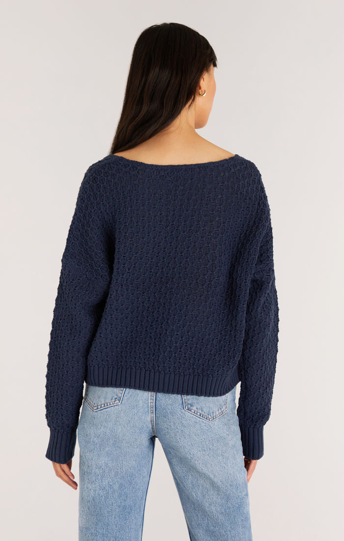 Z supply Dahlia Rib Cardigan in Navy