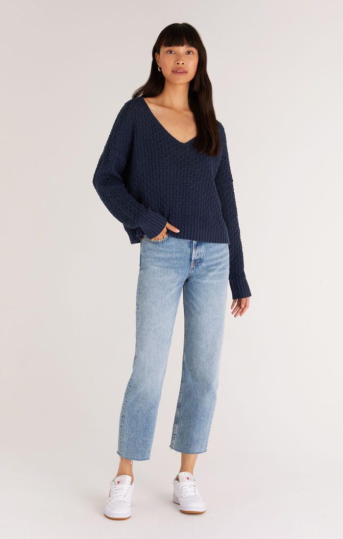 Z supply Dahlia Rib Cardigan in Navy
