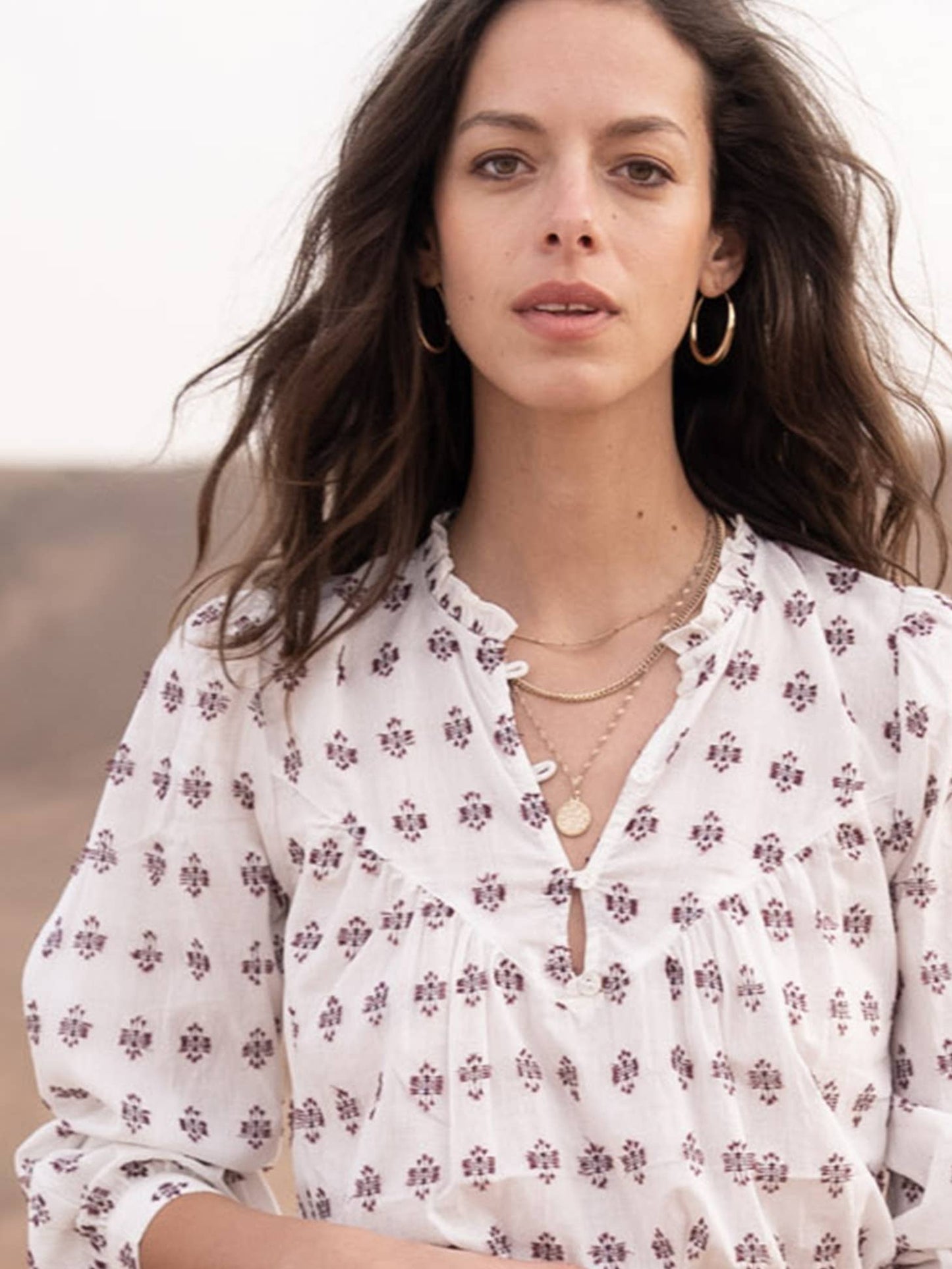 Garance Paris Blouse, Ivory with Embroidery