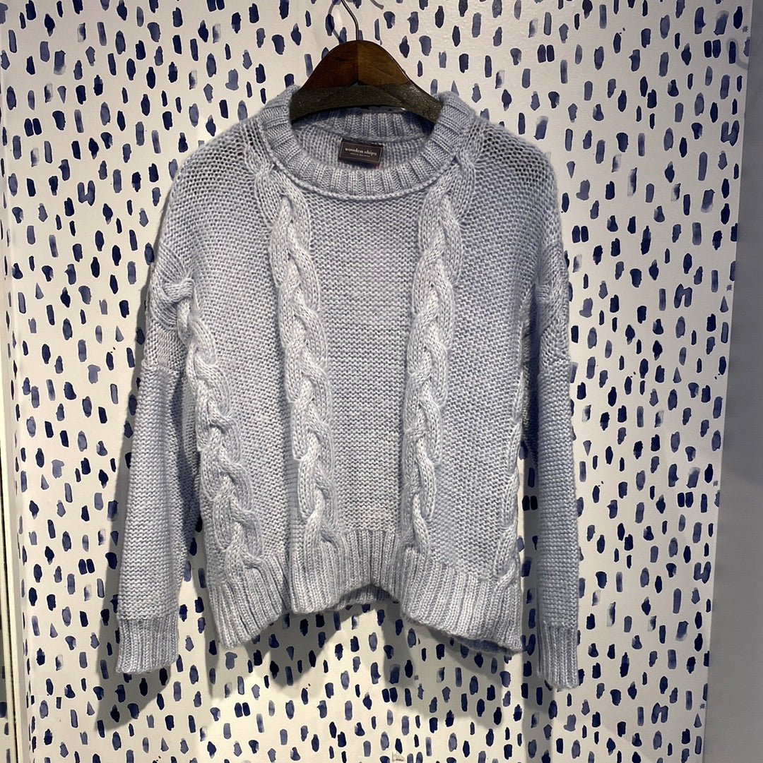 Wooden Ships Cropped Cable Boyfriend Crew in Slipstream