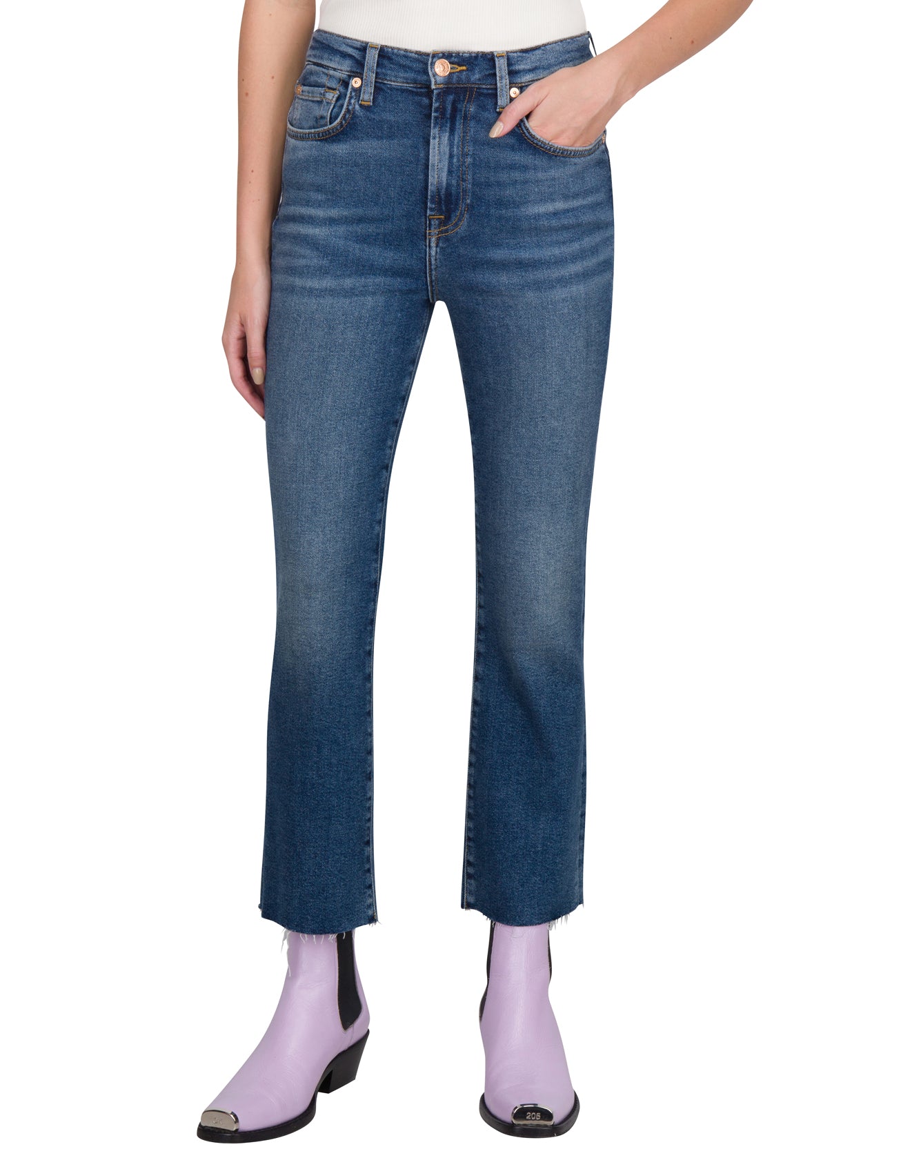 Seven for All Mankind High Waist Slim Kick in Blueprint
