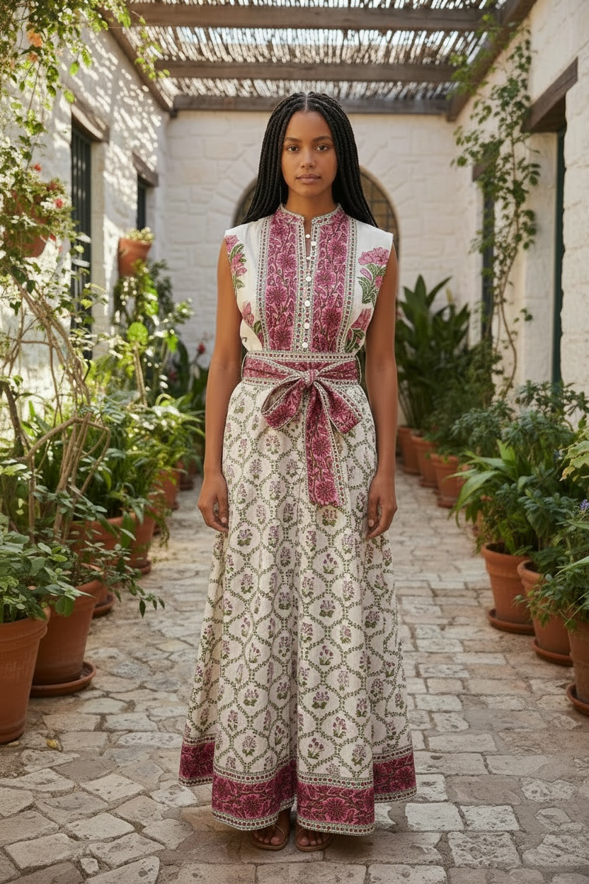 Folly Sleeveless Maxi Dress in Pink Hydrangea