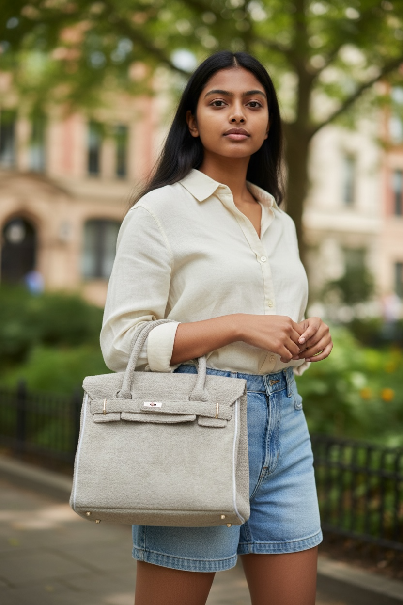 Terri Mini Tote in Taupe or Royal Blue