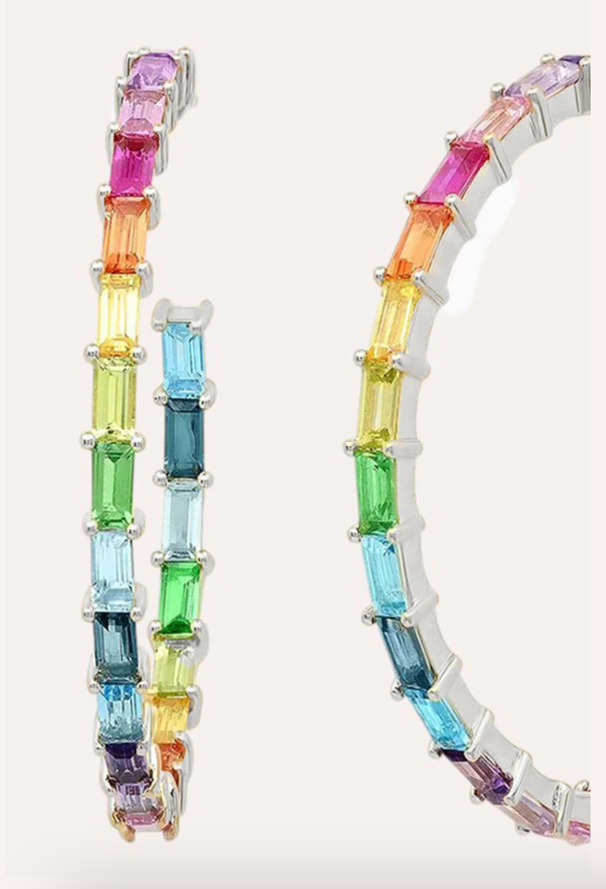 Debbie Katz Rainbow Hoop Earrings