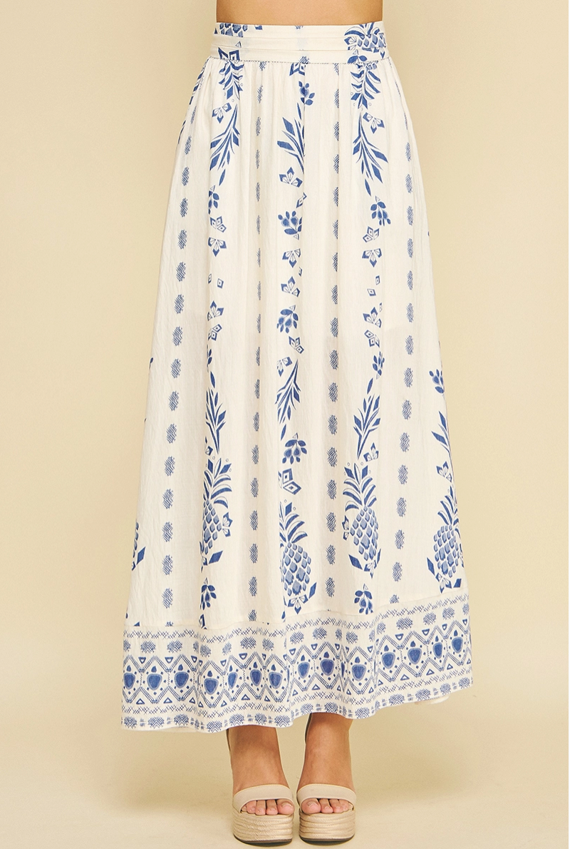 Print A Line Maxi Skirt