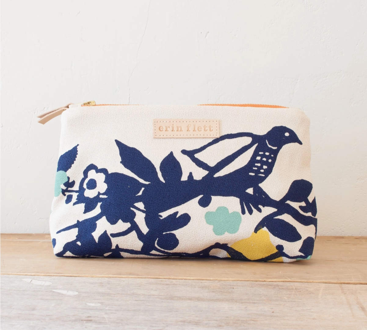 Navy Lemon Laura Bag with Orange Zip