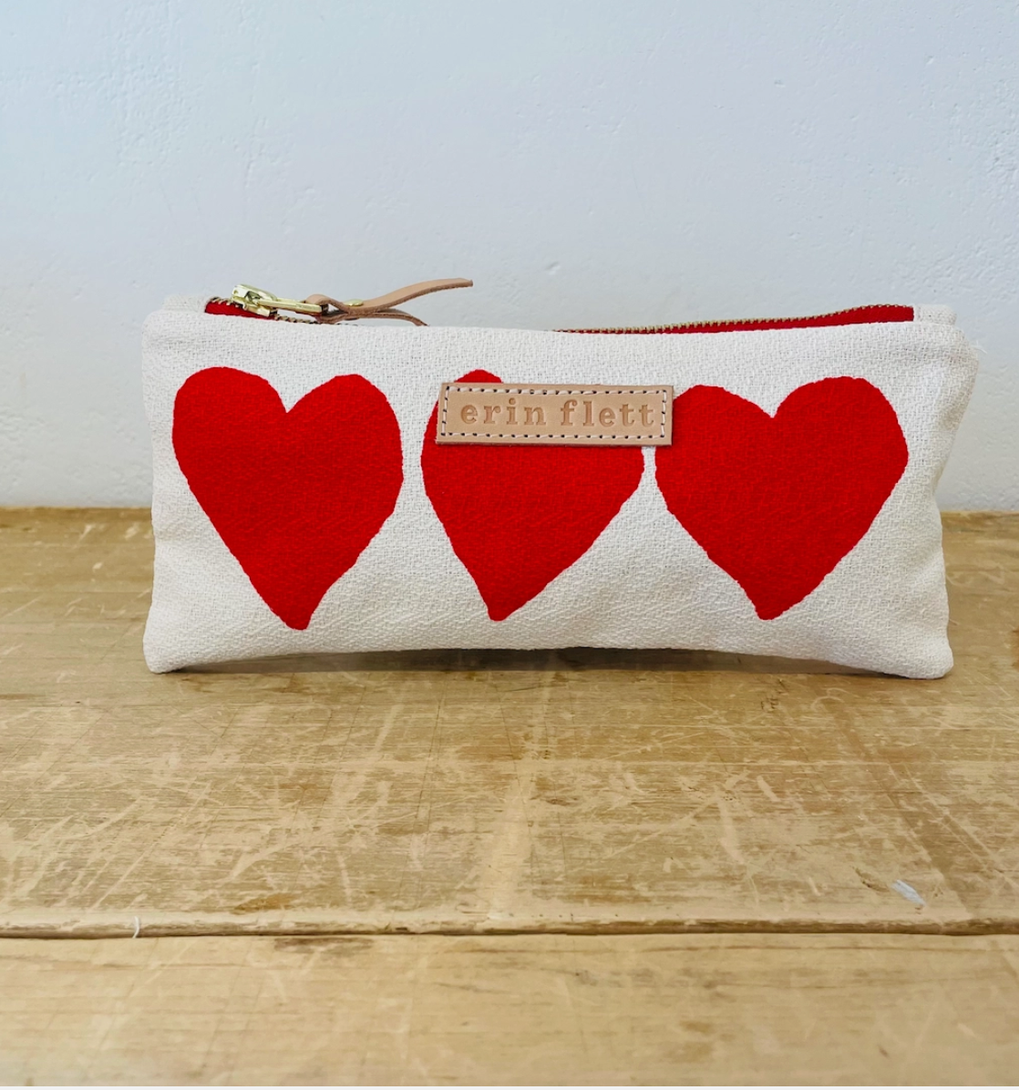 Red Heart Pencil Bag