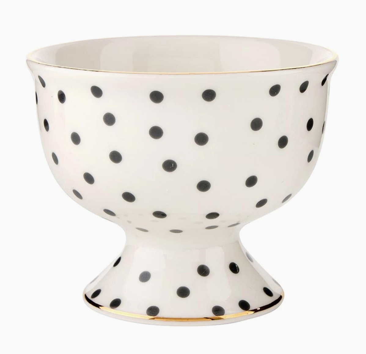Polka Dot Footed Ceramic Bowl