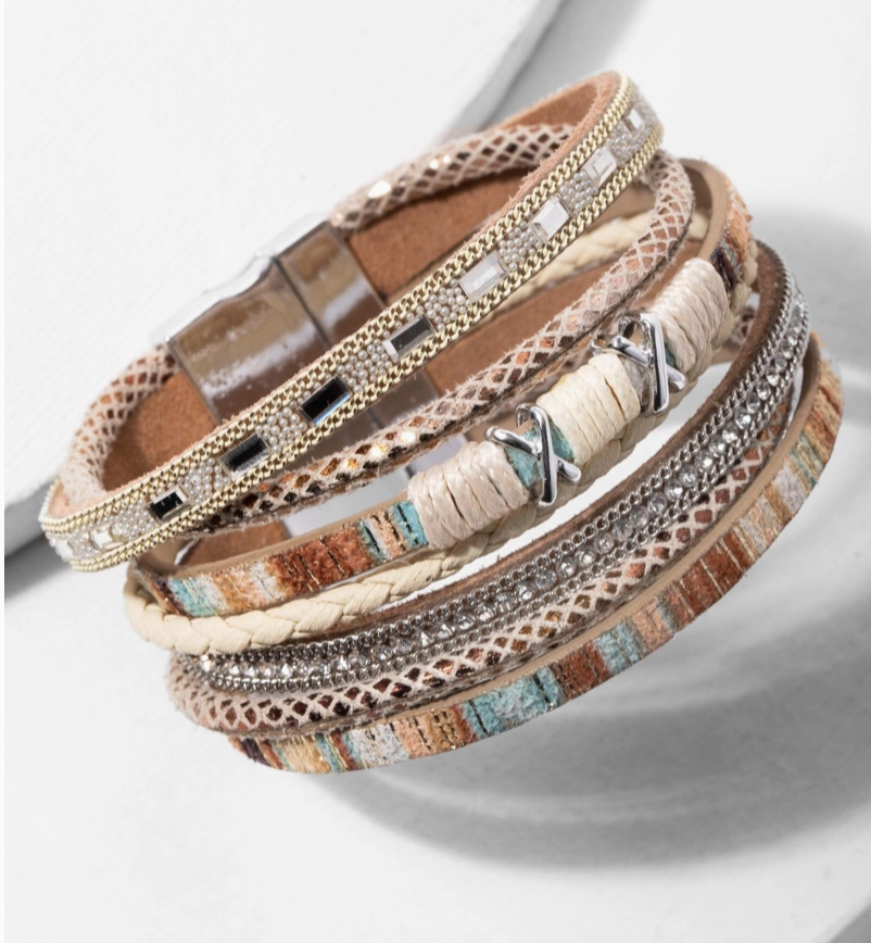 Sweet Sands Multi Strand Leather Bracelet