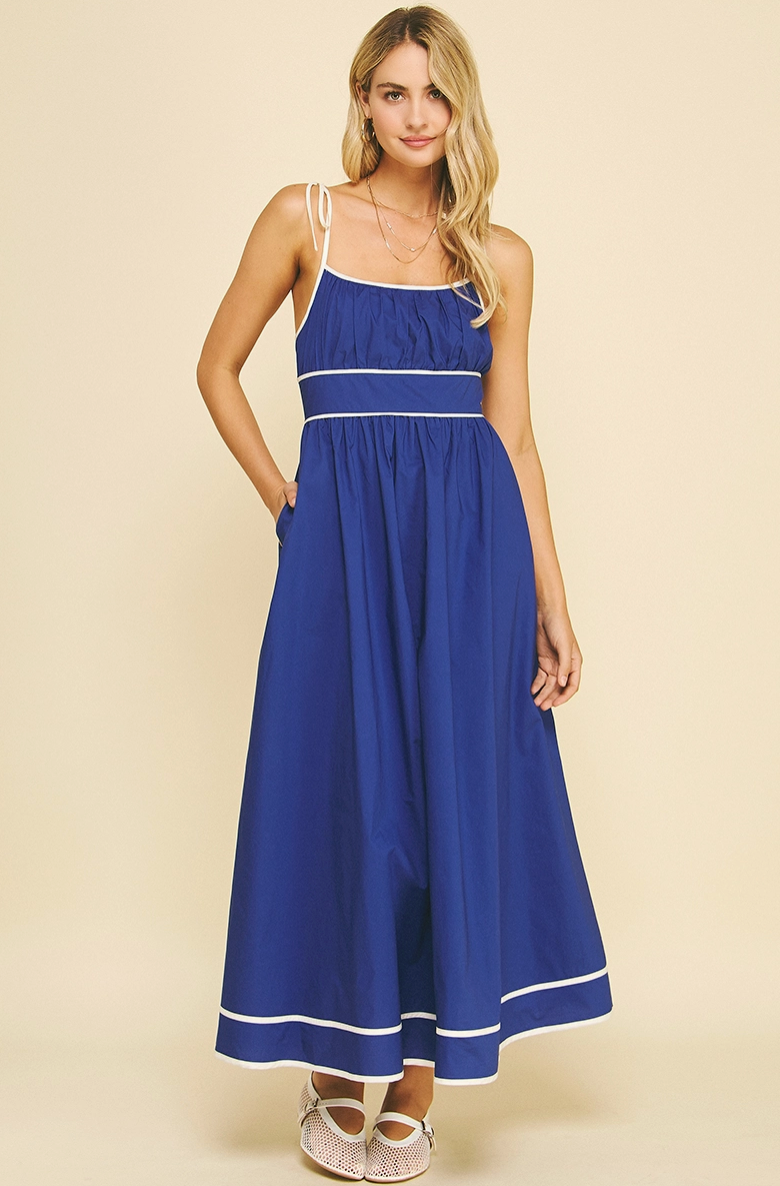 Contrast Strap Maxi Dress (2 Colors)