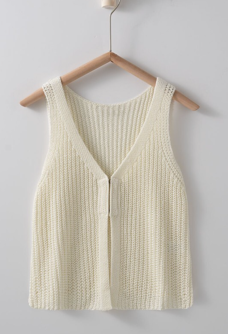 Crochet Boho Knit V Neck Crop Top