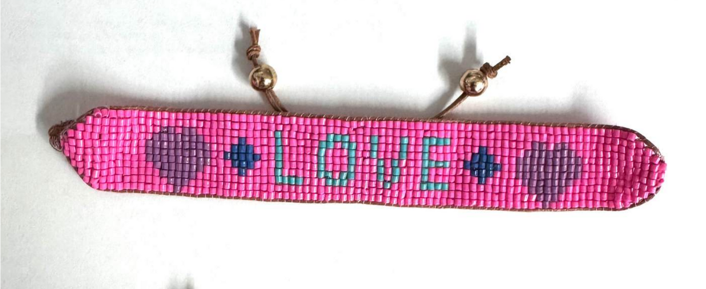 Glass Beaded Love Bracelet
