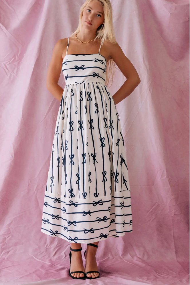 Sweet Ribbon Stipe Dress