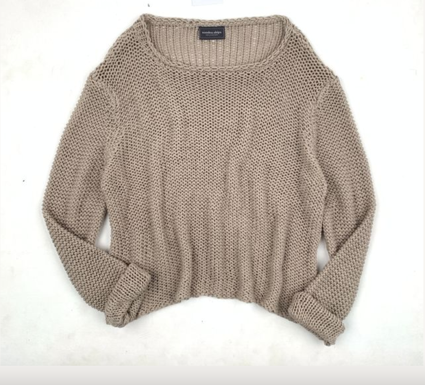 Maui Cropped Chunky Cotton Crew Sweater