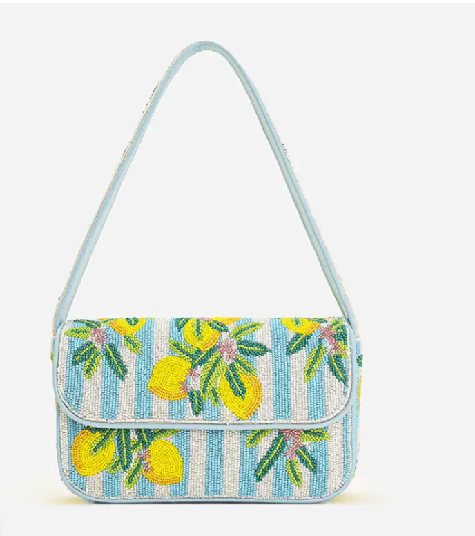 Lemoncello Beaded Shoulder Bag