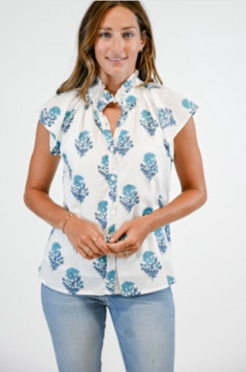 Bays Blouse in Petite Blue