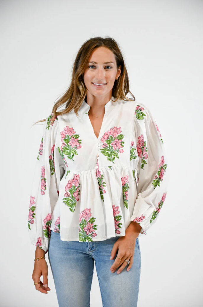 Bluffton Blouse in Pink Hydrangea