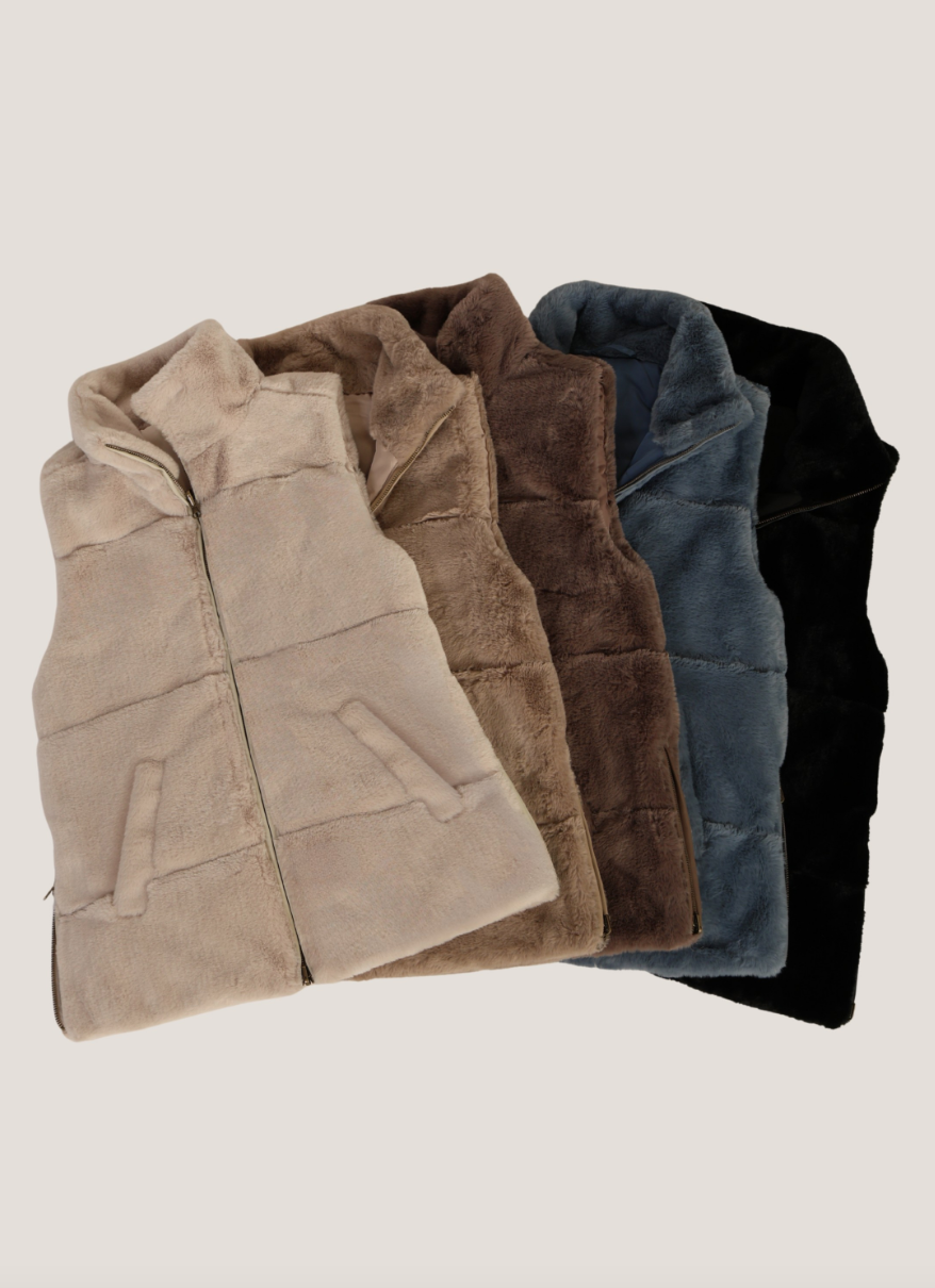 Sarah Side Zip Fur Vest
