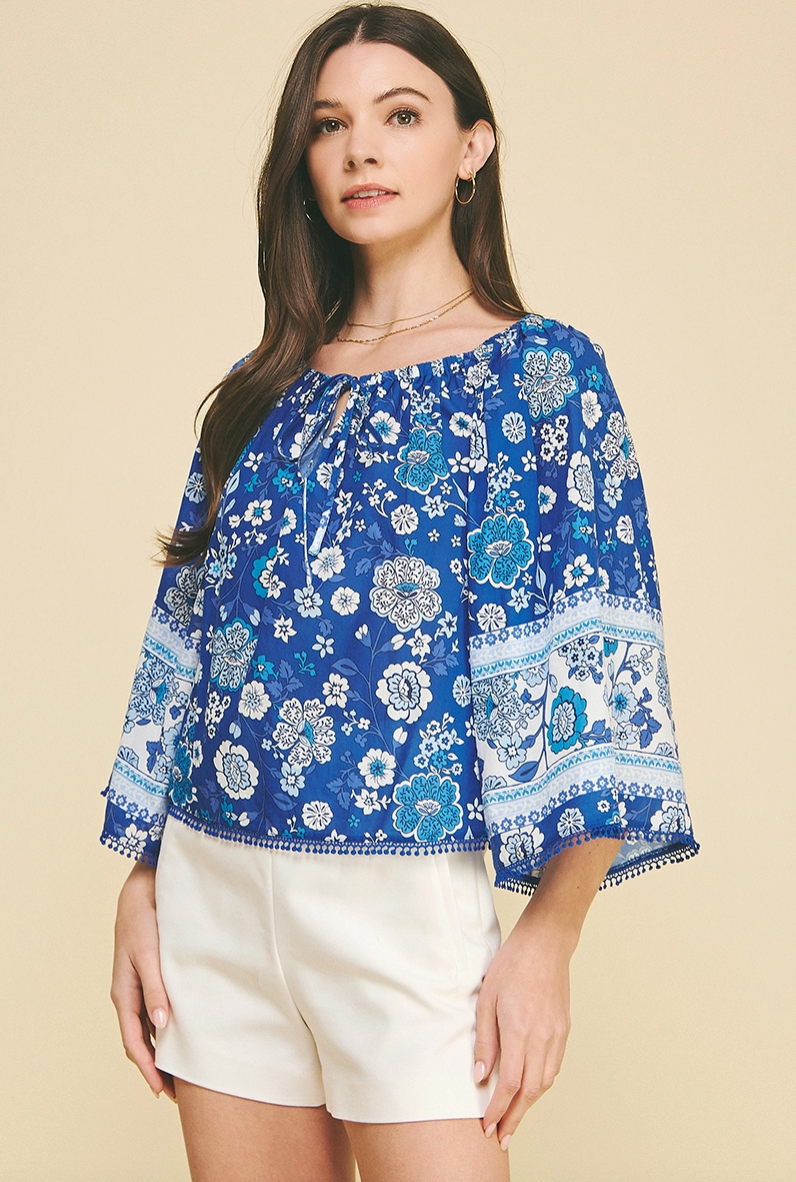 Floral Wide Sleeve Top