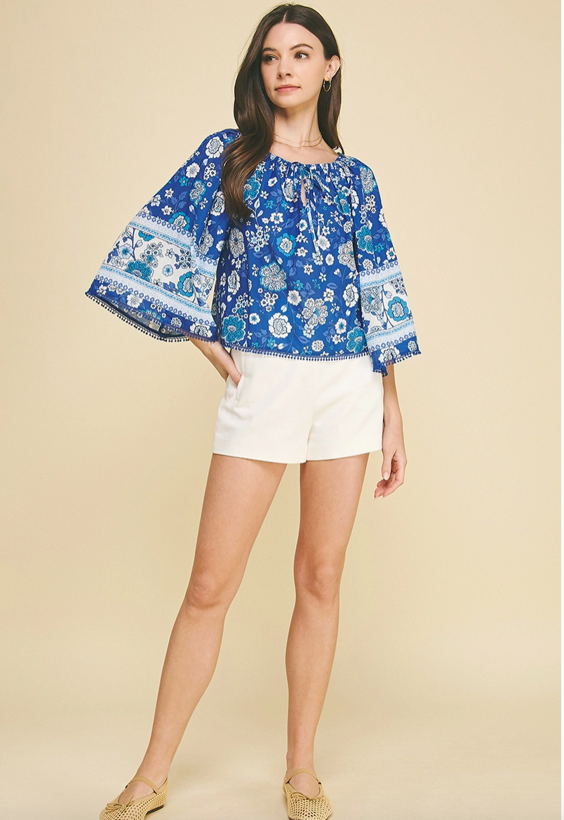 Floral Wide Sleeve Top