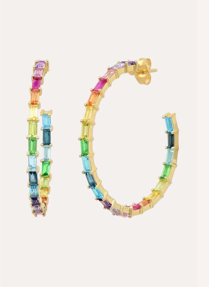 Debbie Katz Rainbow Hoop Earrings