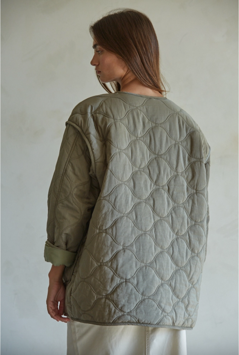 Woven Nylon Quilted Jacket
