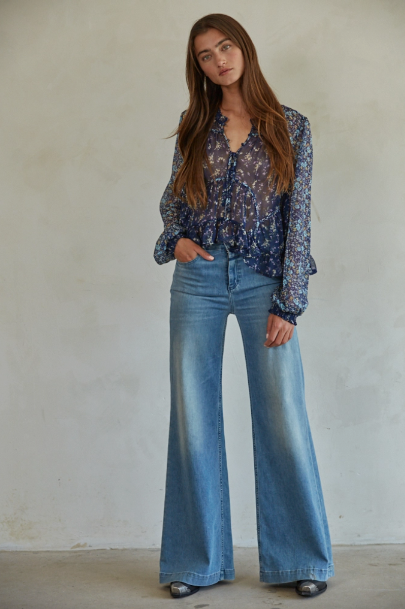 Floral Print Long Sleeve Top