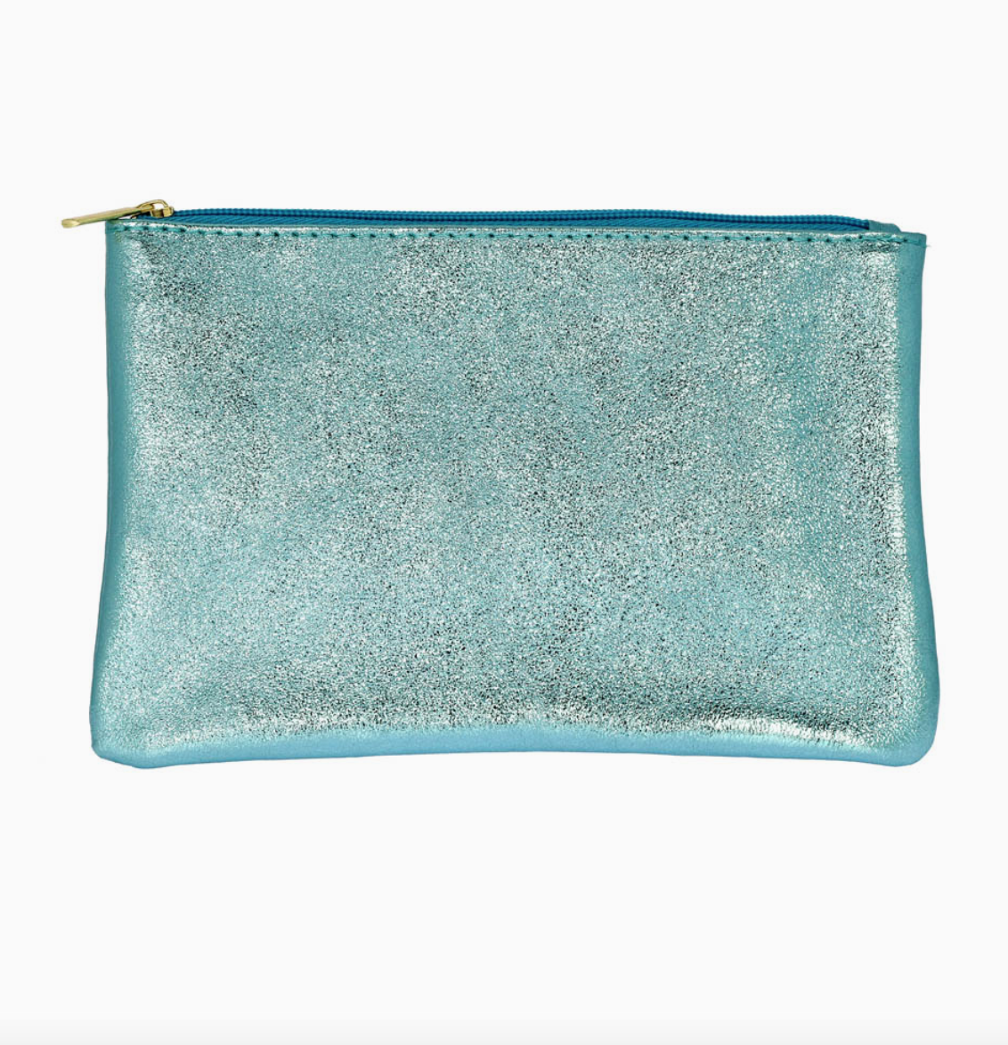 Iridescent Leather Zip Pouch (7 colors)