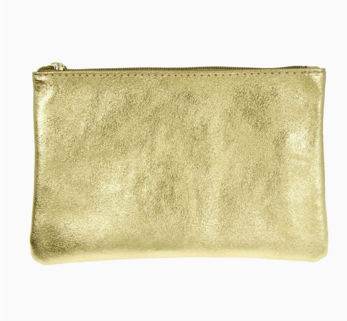 Iridescent Leather Zip Pouch (7 colors)