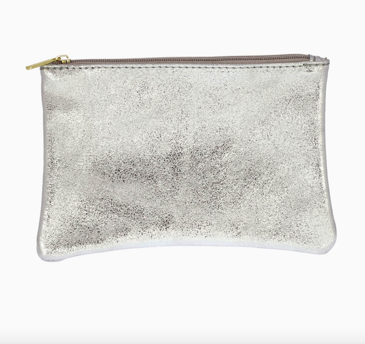 Iridescent Leather Zip Pouch (7 colors)