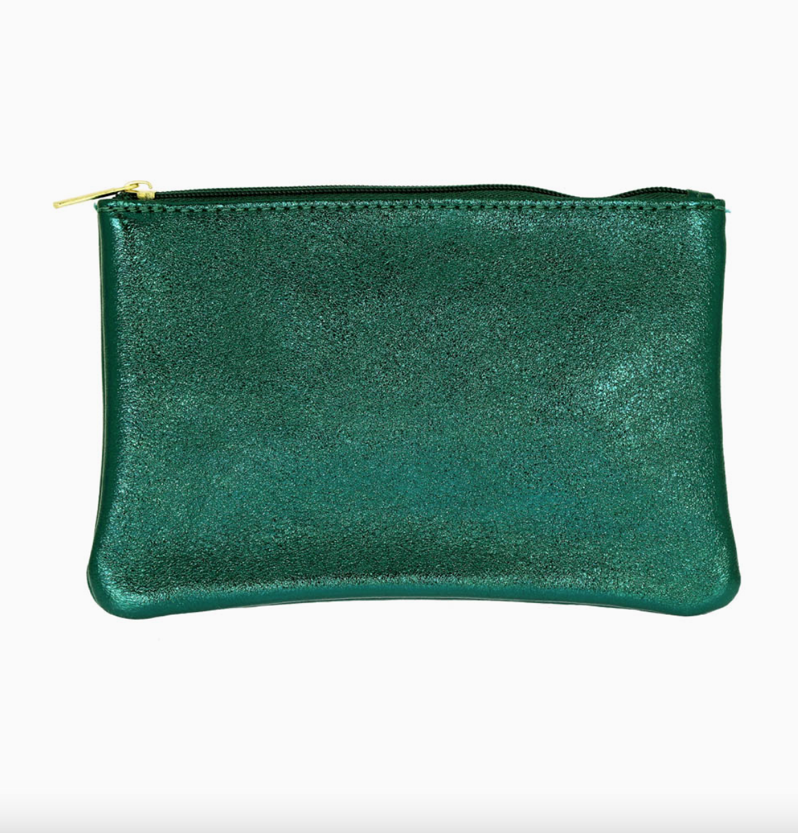 Iridescent Leather Zip Pouch (7 colors)