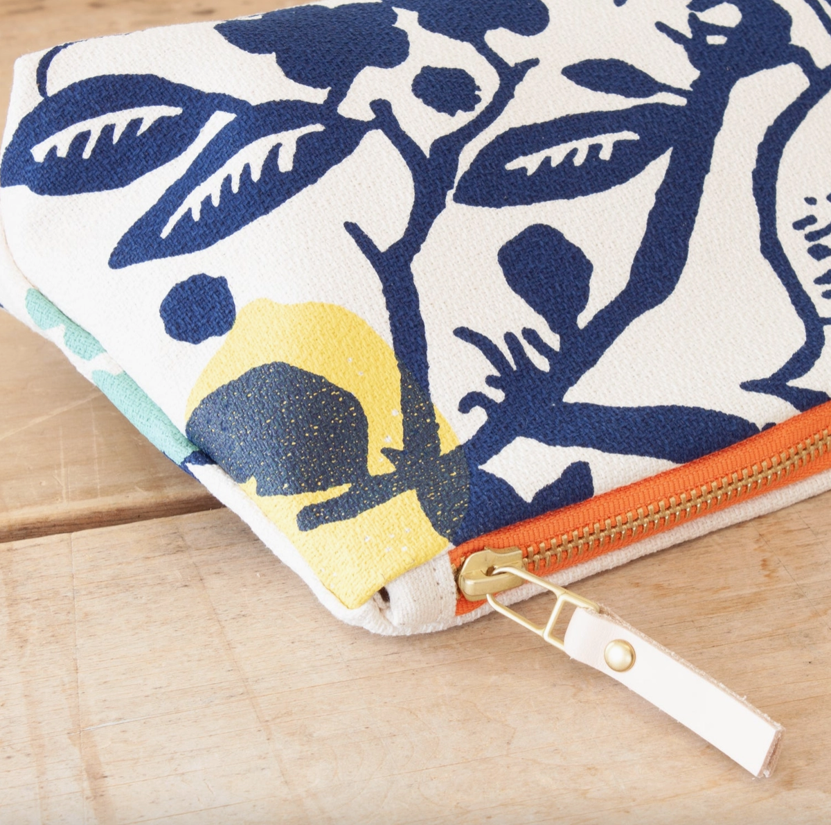 Navy Lemon Laura Bag with Orange Zip