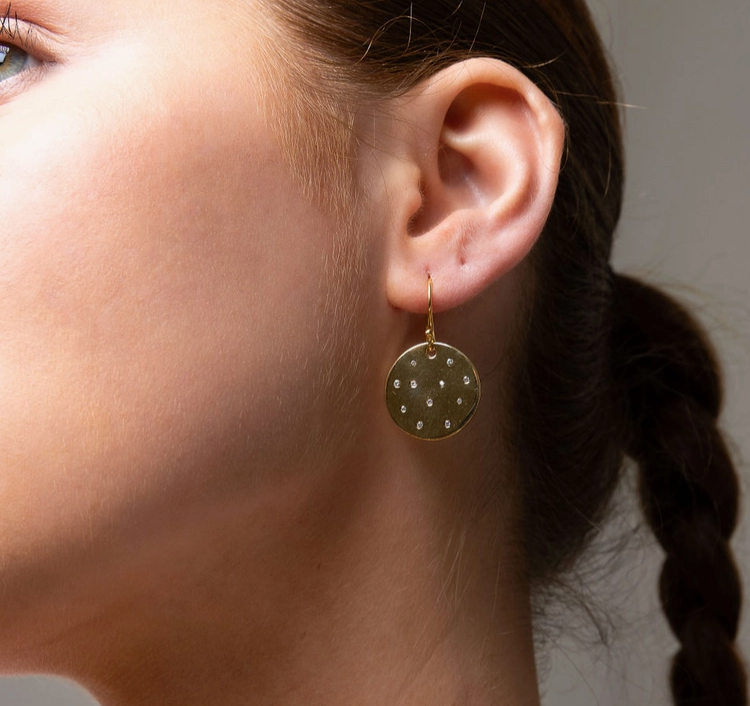 Gold Disc Earrings