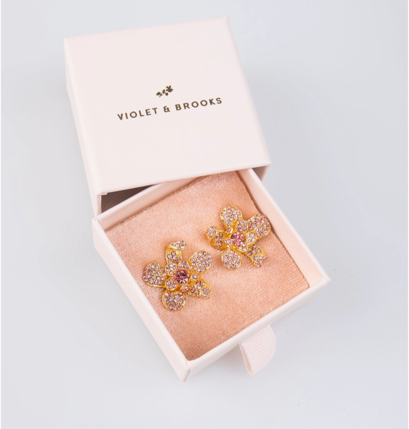 Flower Boxed Post Earrings