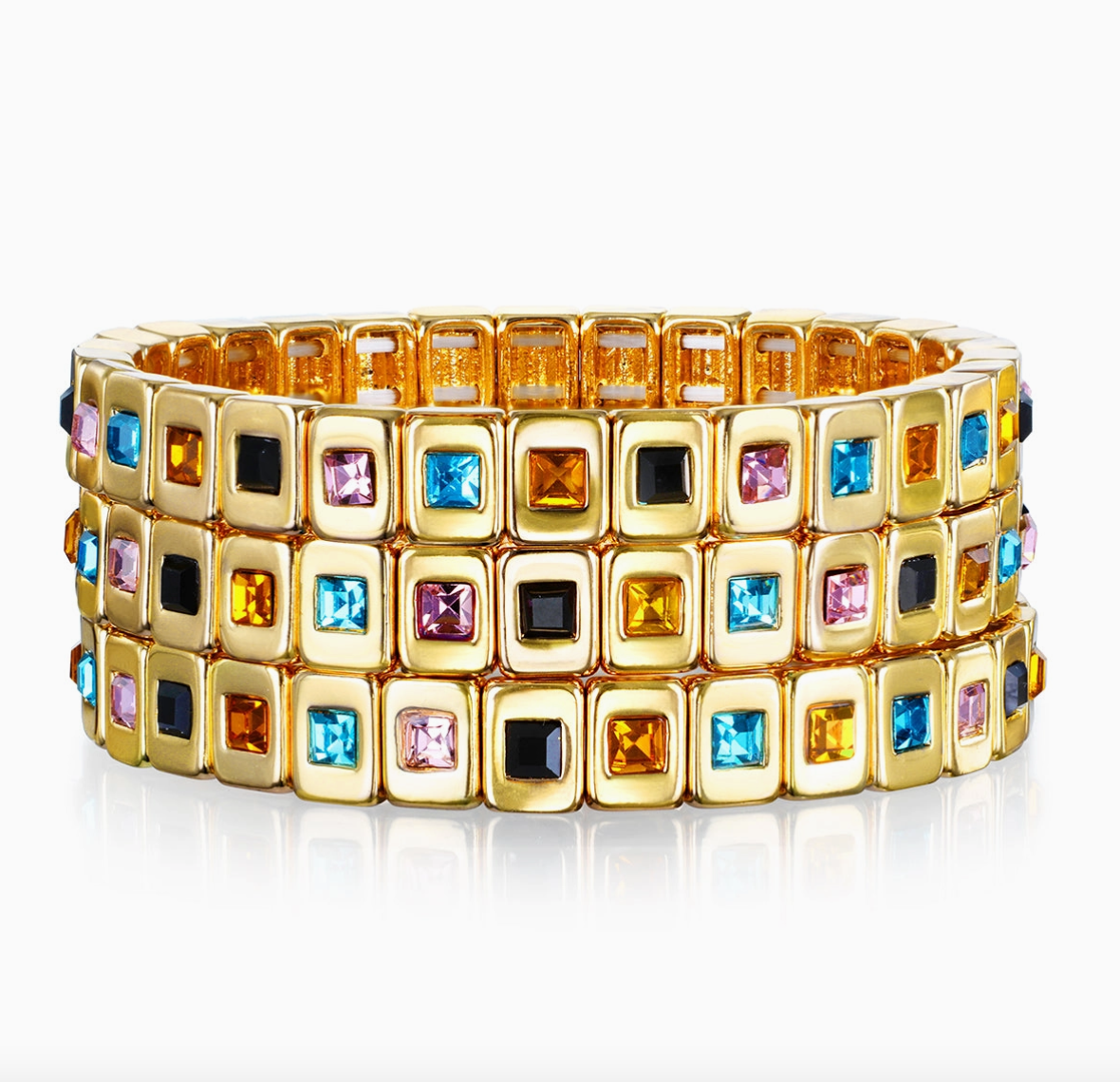 Multi color Sparkle tile bracelet