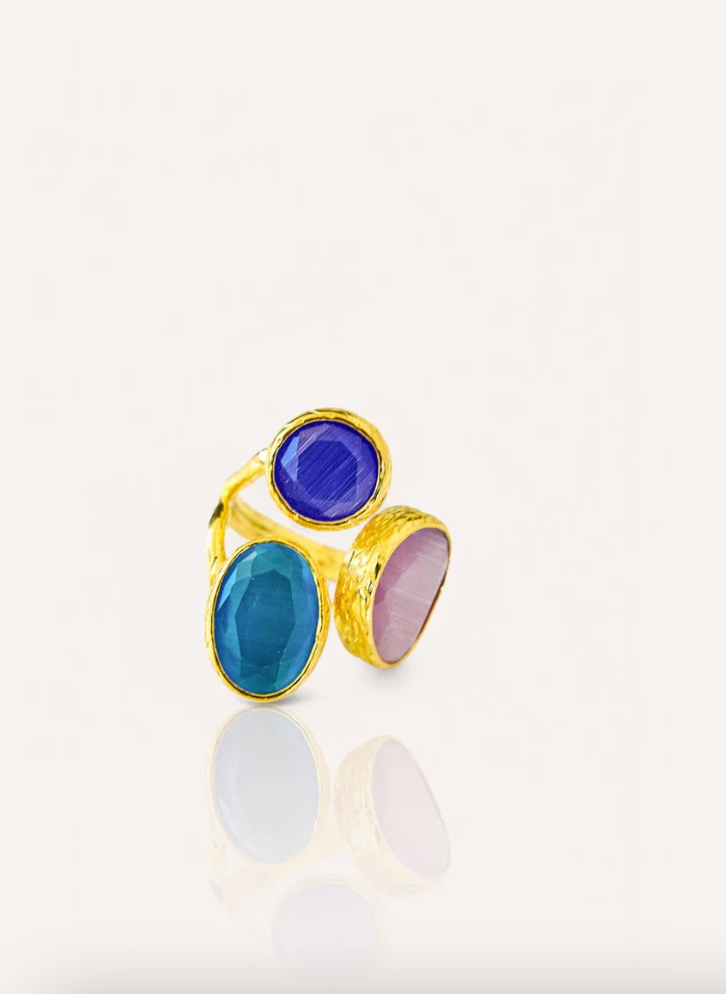 Avra Tri Stone Ring (3 color ways)