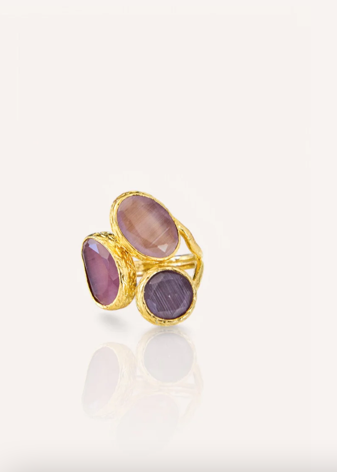 Avra Tri Stone Ring (3 color ways)