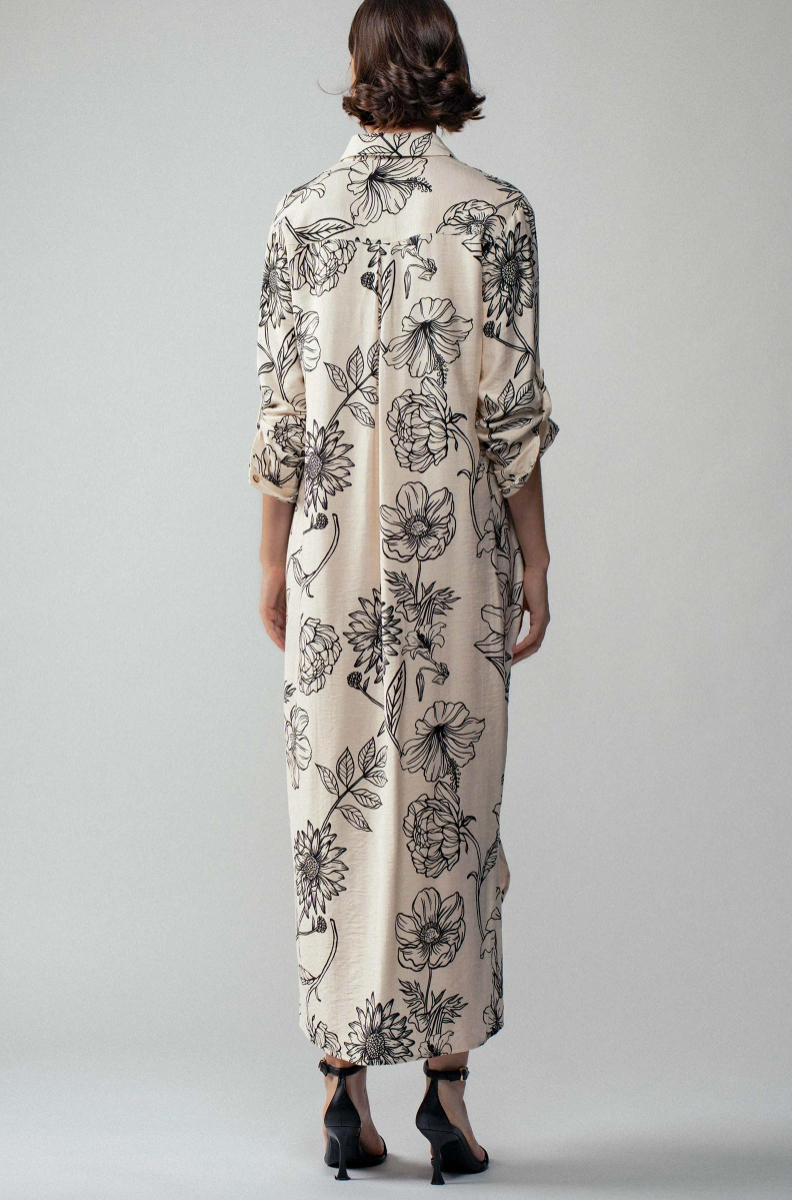 Relaxed Collared Button Down Maxi