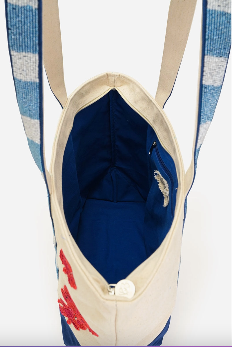 Beaded Lobster Tote Bag