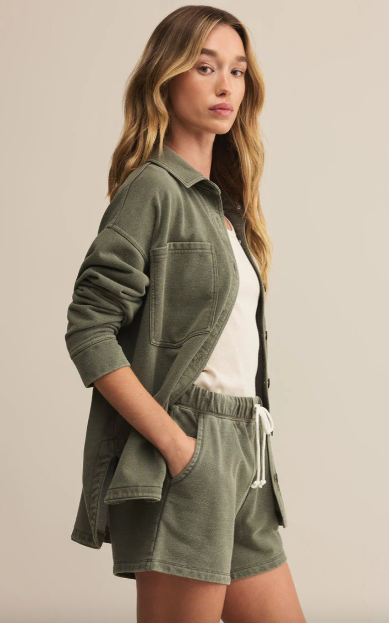 Z Supply All Day Knit Jacket in Hunter Green