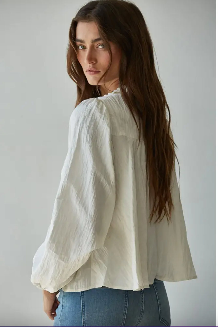 Woven Lace Detail Blouse