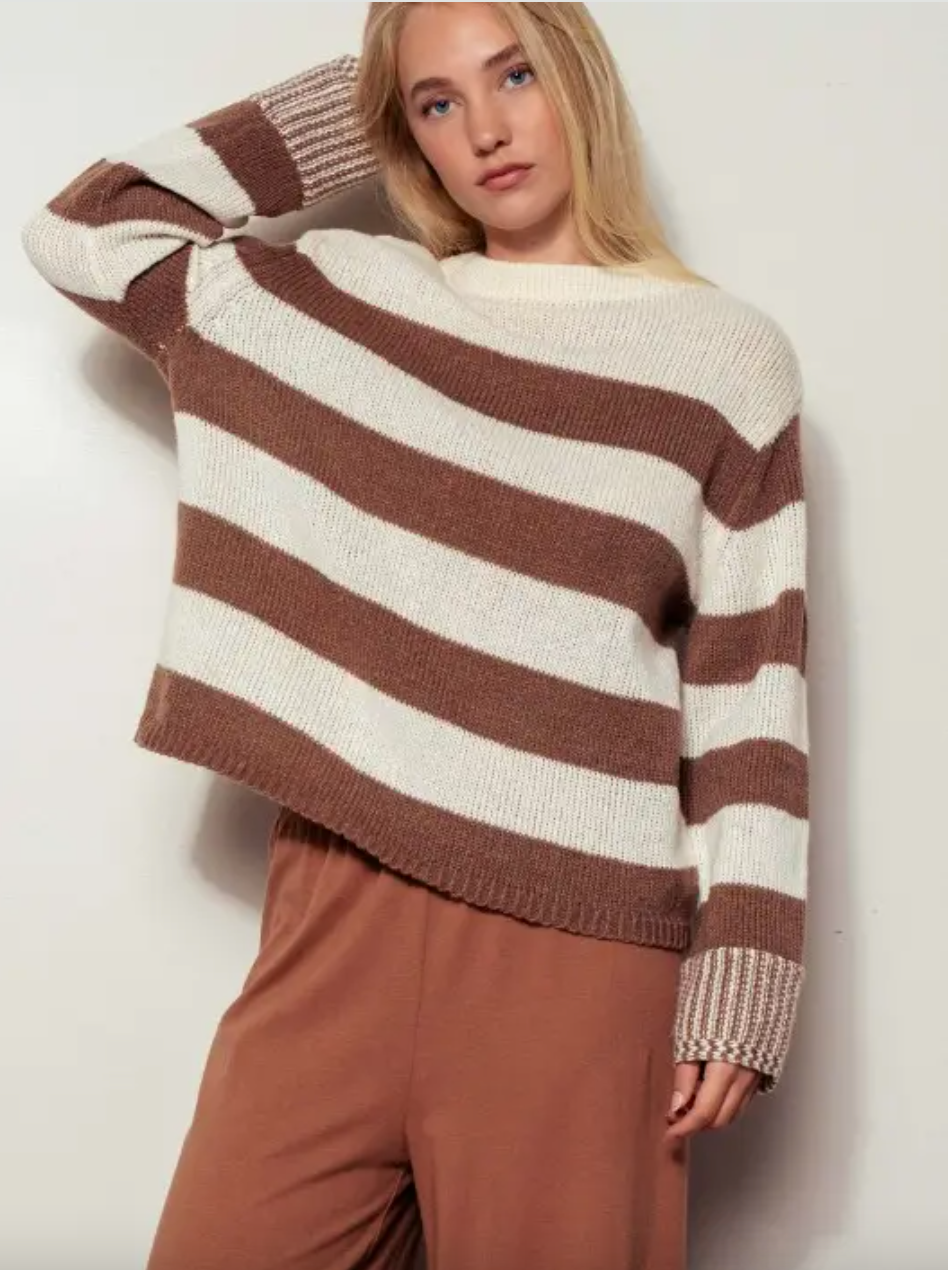Striped Relaxed Knit Sweater