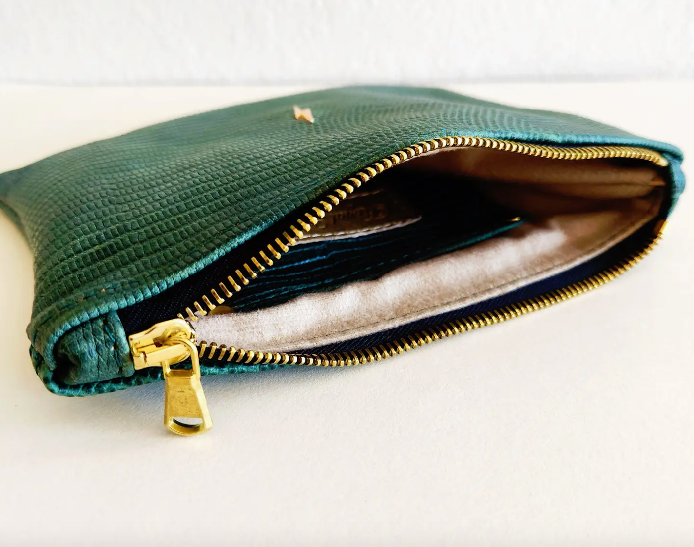 Metallic Green Bolt Pouch